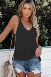 WOMEN V NECK CASUAL KNITTED VEST_CWTTK0259: APRICOT / (M) 1