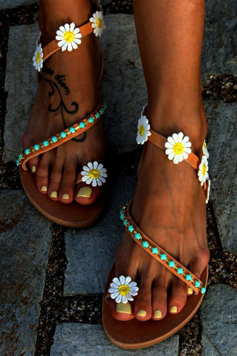 Sage Daisy & Lace Sandals