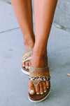 Snakeskin Criss Cross Sandals