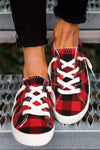 Sara Red Checkered Slip On