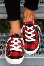 Sara Red Checkered Slip On