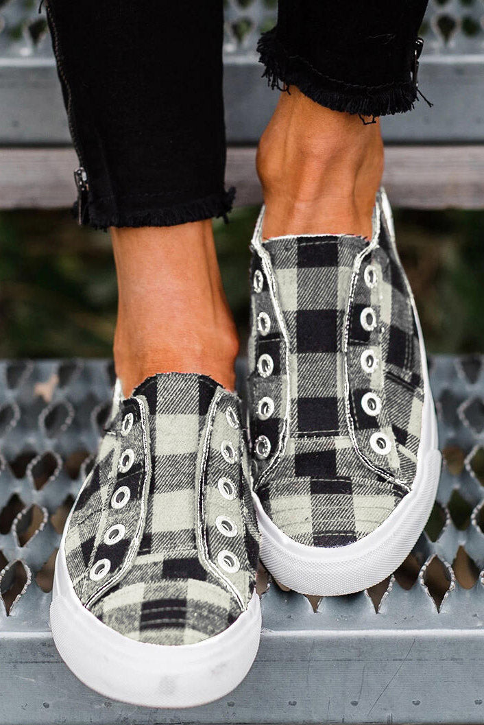 Sena Checkered Canvas Slip On