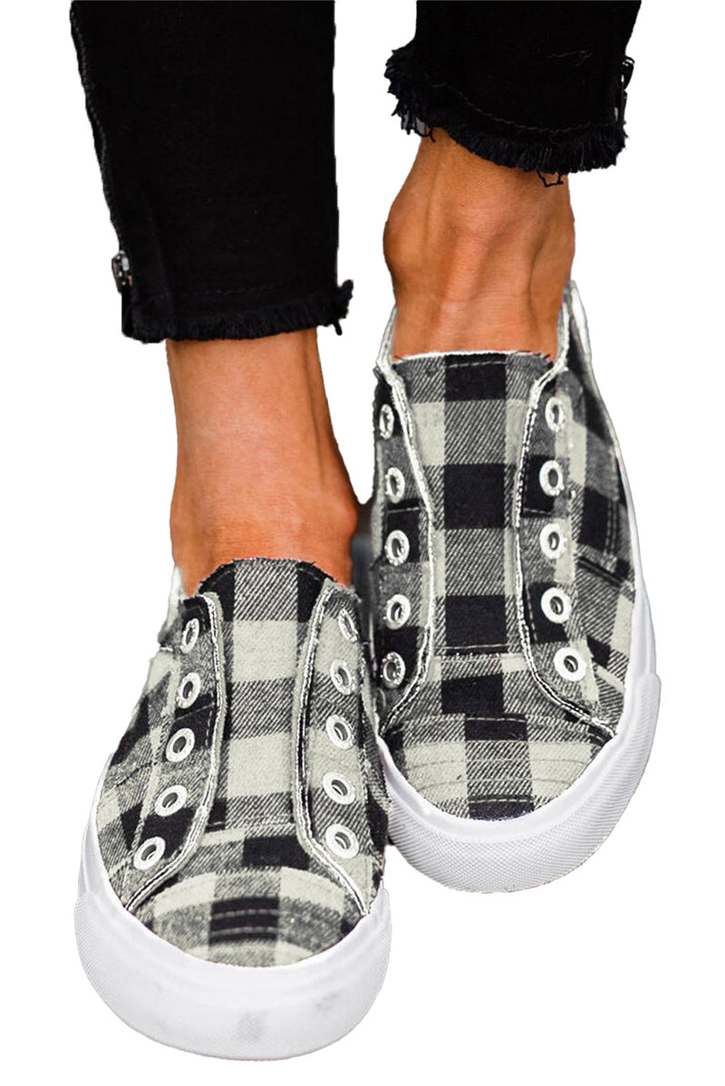 Sena Checkered Canvas Slip On