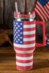 Zuri Rhinestone Flag Tumbler