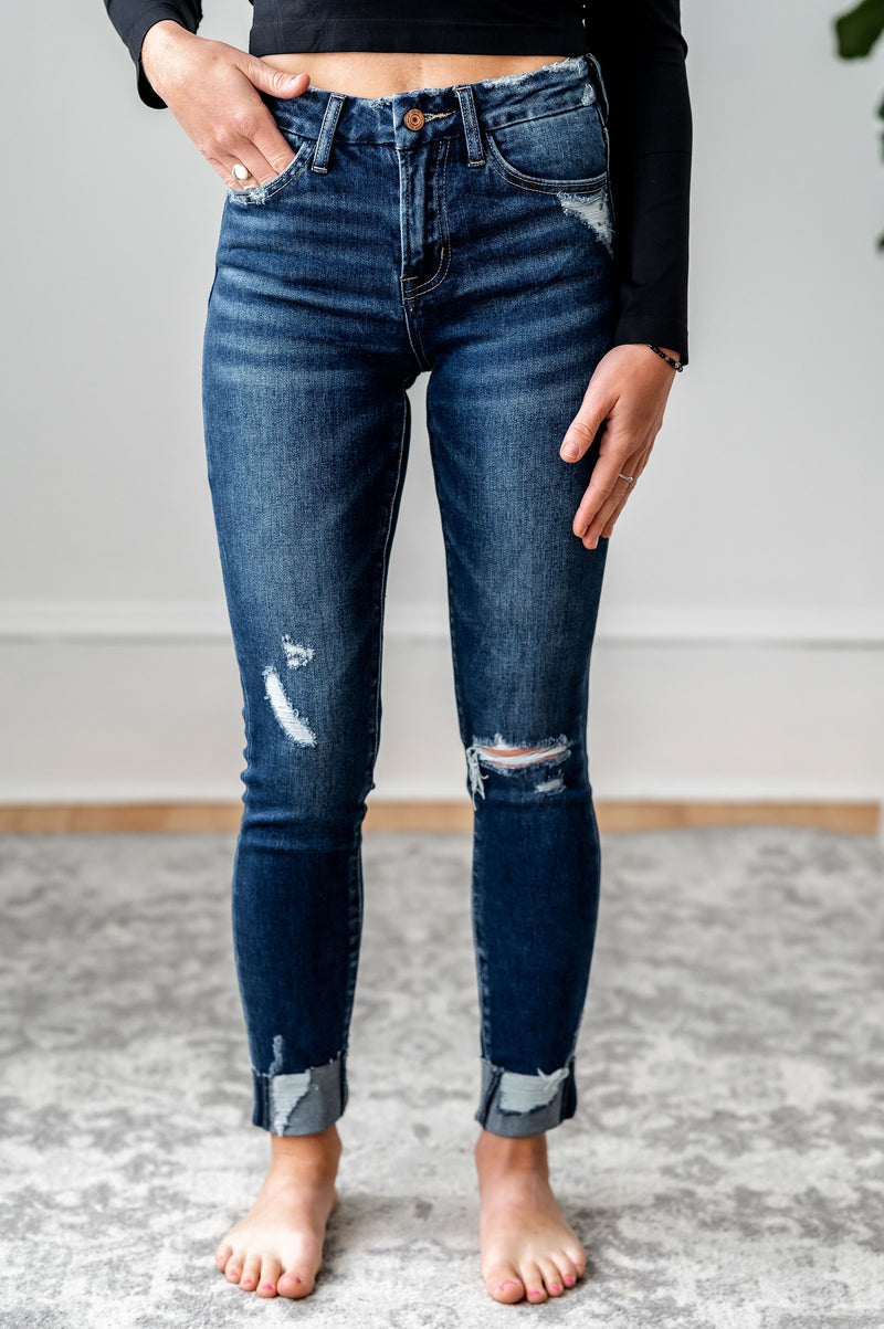 Teresa Distressed Dark Wash